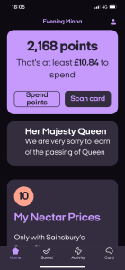 Sainsburys loyalty card September 2022