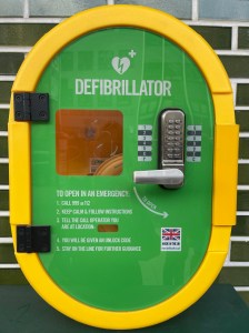 Defibrillator outside Amazon Fresh store